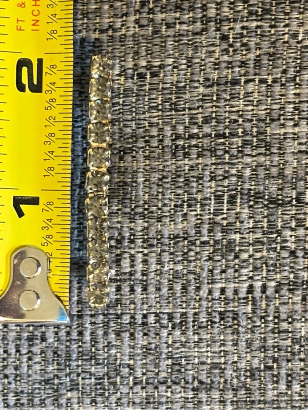 Source Unknown Gold Tone Clear Crystal Bar Brooch